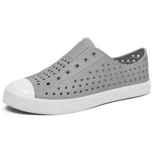 SAGUARO Mens Garden Shoes for Women Breathable Slip-On Gardening Clogs Quick Dry Non-Slip Water Shoe Outdoor Beach Sandals Aero XVII (6.5 Women/4.5 Men, Grey/White)