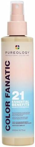 Pureology Color Fanatic Multi-Tasking Leave-In Spray, 21 Benefits for All Hair Types, Heat Protection, Detangling & Frizz Control, Infused with Coconut & Camellia Oils, Color Safe, Vegan