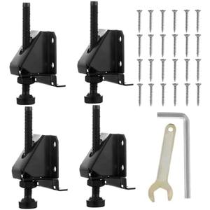 SDKUN 4 Pcak Adjustable Leveling Feet, Heavy Duty Furniture Levelers, Adjustable Furniture Feet, with Screws, Lock Nuts and Wrench,3 inch Adjustable Height, for Table, Cabinets