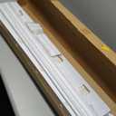 LOTUS & WINDOWARE 2.5-inch Cordless Faux Wood Blind, Plantation Style, 39" Wide x 96" Long, Smooth, Bright White  for Living Room, Bedroom, Interior Door Windows