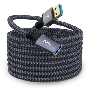 USB Extension Cable 20ft- USB3.0 Speeds,Durable Braided Design Type A Male to Female USB Extender for Printer, USB Keyboard,Mouse,Flash Drive