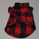 Dog Shirt Plaid Puppy Clothes for Small Medium Large Dogs Cats Boy Girl Kitten Soft Pet T-Shirt Breathable Tee Outfit Adorable Grid Apparel Halloween Thanksgiving [Red, S]