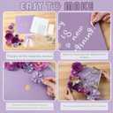 Gersoniel DIY Graduation Cap Decorations Kit 3 Construction Paper 15 Faux Assorted Flowers 3D Butterfly Pearl Rhinestone Bow Glitter Letter Stickers for DIY Hat Grad Cap Topper(Purple)