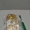 FINGERINSPIRE 10 Yards Hanging Fringe Lace 1-3/8 inch Wide Polyester Lace Ribbon with Champagne Yellow Bead Tassel Gold Metallic Braid Hanging Heart Beads Tassel Trim for Clothing Crafts