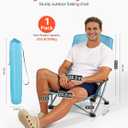 VEVOR Folding Beach Chair, High Back Camping Chairs for Adults, with Cup Pocket, Mesh Back, Carry Bag, Portable Extra Wide Seat Chair 330 lbs Heavy Duty Support, for Outdoor, Camp, Light Blue
