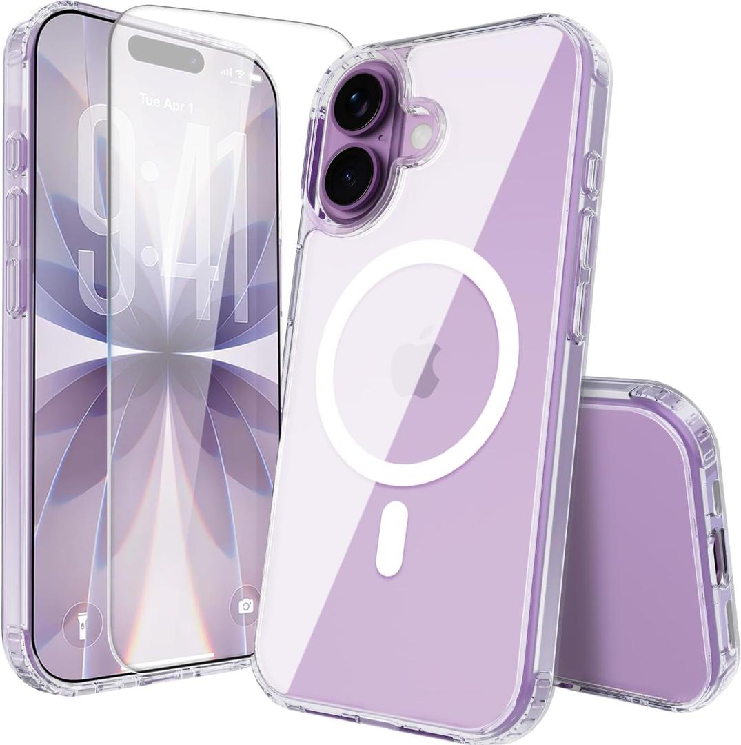for iPhone 17 Clear Case, Compatible with MagSafe, Magnetic Phone Case for iPhone 17, Shockproof Military-Grade ProtectionUpgraded [Anti-Yellowing] (Transparent Magsafe, iPhone 17)