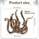 Decorative Octopus Mug Holder, Resin Material, Bronze Color, 9.8 x 6.3 inches, Coffee Cup Display Stand