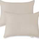 Toddler Pillowcases for 13"x18" Pillow 2 Pack, Muslin Small Toddler Baby Kids Travel Pillow Covers for Boys Girls with Envelope Closure (Beige, 13 x 18 Inch)