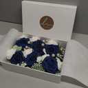 Ling's moment 6pcs Wedding Wrist Corsage Artificial Flowers, Girl/Mother Homecoming Prom Corsages Wristlet Dcor, etc. Navy Blue Dark Navy