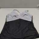 Women Tankini Bathing Suit Top - Twist Front V Neck Swim Top Only Ruched Tummy Control No Bottom 2025 (Large, Black White Striped)
