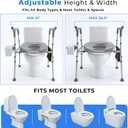 Ergonomic Raised Toilet Seat with Soft Cushion for Seniors, Adjustable Height & Width, Heavy-Duty Bariatric Toilet Seat Riser, Design for Post-Surgery & Elderly Support, Fits Round & Elongated Toilets