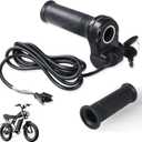 Full Twist Ebike Throttle Grip with 2 Keys, 3-Pin Waterproof Electric Bike Throttle Handle, Compatible for Ridstar Q20/Q20Lite/Q20Pro/H20/H26Pro/H20, Fits Most E-Bikes, Scooters & Trikes