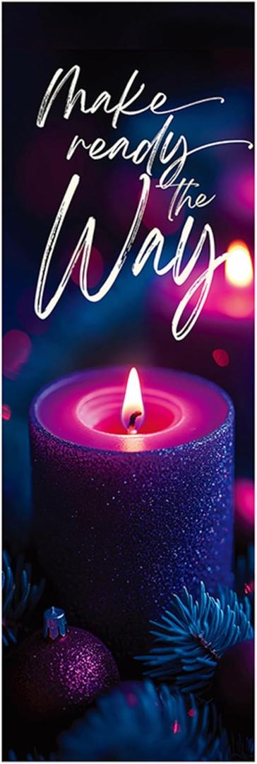 Christian Brands Advent Banner – “Sparkle Candle” Church Banner, 2' x 6'