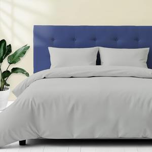 Ashton Sheets Egyptian Cotton Queen Size Duvet Cover Set - Premium 600 Thread Count Egyptian Cotton Soft Sateen Weave Comforter Cover, Zipper Closure & Corner Ties (3 Pc, Silver Grey, Queen/Full)