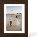 5x7 Picture Frame - 5 x 7 Photo Frame Made of Solid Oak Wood and Real Glass,Display Picture 4x6 with Mat or 5x7 Without Mat,5 by 7 Frames for Wall & Tabletop(Color Walnut)