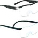 Magnifying Glasses with Light, LED Rechargeable Head Magnifier Glasses, Anti-blue light 180% Magnification with Dual LED Lights, Hands Free Magnifying Eyeglass for Reading, Close Work and Craft (Black)