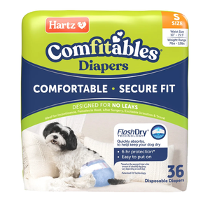 Hartz Disposable Dog Diapers,  Comfortable & Secure Fit, Easy to Put On, Size Small 36 count,
