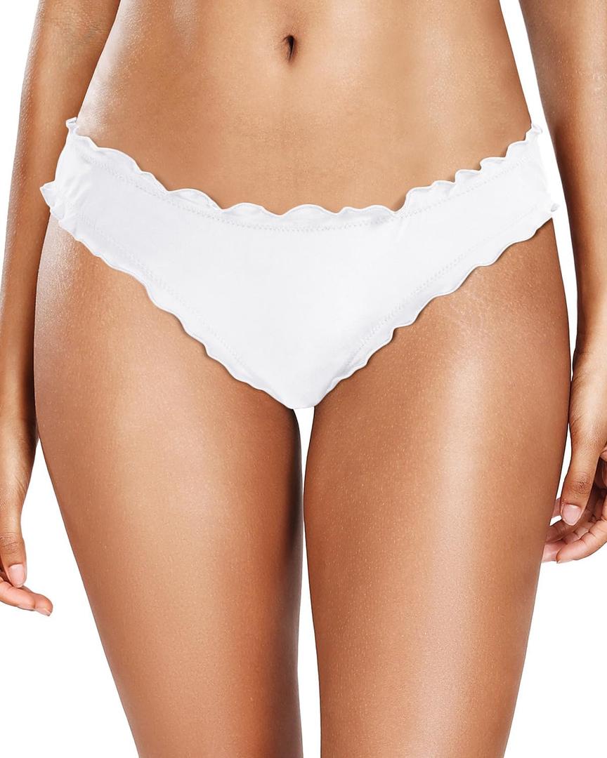 Tempt Me Women Twist Bikini Bottom Moderate High Cut Bathing Suit Bottoms Ruched Swimsuit Bottom (Large, White 1)