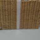 HBlife Baby Diaper Caddy Organizer, Large Portable Scalloped Plastic Wicker Woven Basket with Divider, Nursery Diaper Station, Baby Shower Gifts Basket, Car Organizer, Washable Waterproof