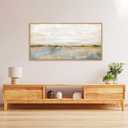 HLNIUC Large Abstract Horizontal Wall Art,Neutral Distant Mountain Wall Decor 20x40, Watercolor Beige Dusty Nature Landscape Painting, Modern Pastel Scenery Art Prints for Living Room, Bedroom, Office