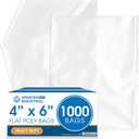 Spartan Industrial - 4 X 6 (1000 Count) 2 Mil Heavy Duty Flat Open End Clear Plastic Poly Bags - For Packaging Party Favors, Photos, Cosmetics (Bags DO NOT Have Seal & DO NOT Have Prints)
