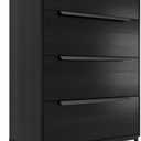 tinge Lira Premium 4 Drawer Fabric Dresser - Engineered Wood Frame Chest of Drawers for Bedroom - Strong & Sag-Proof Clothing Organizer with Sleek Metal Handles (Black), 11.8"D x 23.4"W x 36.5"H