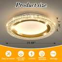 UOFUS 19.68inch Large Gold Flush Mount Ceiling Light 75W Modern Round LED Ceiling Light Fixture 3000K-6000K Super Bright Circle Ceiling Lamp for Living Room Dining Room Bedroom Kitchen Bathroom