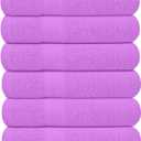 KAHAF COLLECTION 6 Pack Bath Towels Set (27 x 54 Inches) 100% Ring Spun Cotton, Lightweight, Quick Dry, Highly Absorbent Towels (Light Purple, (27x54) Inches)