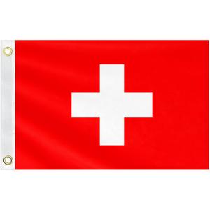 Double Sided Switzerland Boat Flag 12x18IN Swiss Marine Small Flag Bright Colors Fade Proof Nylon Truck Motorcycle Banner with 2 Brass Grommets Outside