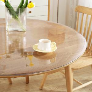 Royhom 72 Inch Clear Round Table Cover Protector, 2mm Thick Plastic Table Cover Round, PVC Circle Tabletop Protective Pad for Kitchen Dining, Non-Slip, Easy Clean, Waterproof