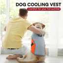 Dog Cooler Jacket for Extra Large Dogs, Dog Mesh Cooling Vest with Reflective Stripe and D Ring, Pet Cooling Jacket for Beach, Hiking, Walking, Orange-XL