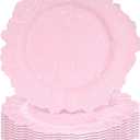 Pink Charger Plates Bulk 10Pcs - 13" Elegant Pink Chargers for Dinner Plates, Wedding & Event Decorative Charger Plates Set