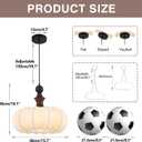 KCO Lighting Japanese Lantern Pendant Light Black Hanging Light Fixture Boho Silk Pendant Lamp White Fabric Ceiling Lights Dining Room Hanging Chandelier