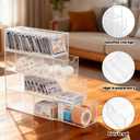 Large Bandage Storage Organizer with Lid Acrylic Bandaid Storage Container with 4 Clear Drawers for Home Medicine Cabinet Office School Use Bandages Organizers for Elastic Bandage Wrap Swabs