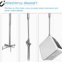 10 FT Telescoping Pickup Tool Magnetic Pole with Hook, Telescopic Push Pull Rod Wire Reacher Grabber Disc Golf retriever, Telescopic Magnetic Pick-Up Tool