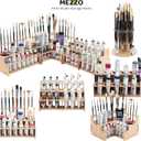 HG Art Concepts Mezzo Artist Paint and Brush Racks - Wood Grain Laminate Multi Layer Desk Stand Professional Storage Display Organizer for Paintbrushes and Tubes - Straight Rack 2