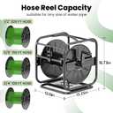 SPECILITE Garden Hose Reels, Holds 100 to 200 FT Hoses, Upgraded Guide System, 360 Swivel Base, Includes 5/8'' x 6ft Leader Hose for Outside, Yard, Wall Mount/Floor Water Pipe Spool