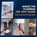 Plumbing Tools, Useful Angle Wrench Set for Quickly Removing and Tightening Compression Nuts and Angle Stops in Tight Spaces, Plumbers Wrench Angle Stop Wrench Set Makes Plumbing Jobs Easier (Red)