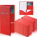 40 PCS Restaurant Check Presenters Bulk Guest Check Card Holder with Gold Thank You Imprint Red Restaurant Bill Book Holder Customer Check Holder for Restaurants Cafe Bar Eatery 7.9 x 3.9"
