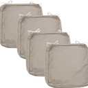 Sqodok Patio Cushion Covers, Waterproof Outdoor Cushion Covers Replacement, Patio Cushion Seat Slicovers for Sectional Sofa, Chair, Outdoor Wicker Patio Sofa (Tan, 18"x18"x2"-4 Pack-Cover ONLY)