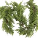 8.86 FT Real Touch Cedar Garland, Christmas Artificial Cedar Garland, Artificial Cypress Leaf Vine Wreath for Mantle/Table/Stairs/Outdoor Indoor Christmas Decorations (1Pcs)