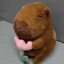 Flower Capybara Plush for Valentines Day Gifts for Her, Cute Capibara Plushies Toy,Kawaii Soft Stuffed Animal Capybara, Stuffed Toys Gifts for Birthday Party Girls Kids Adults (9in)