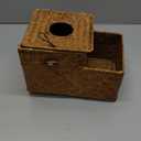 Sumnacon Square Woven Tissue Box Cover - Decorative Cube Tissue Box Holder with Side Organizer, Rustic Seagrass Tissue Box for Living Room Vanity Night Stand Table Countertop Office,Caramel