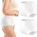 Incontinence Underwear for Women Washable Seamless Reusable Leak Proof Underwear for Women 120ML High Waist Modal Womens Incontinence Underwear for Bladder Control Underwear for Women (White, Large) (White-white)