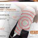 Calming Heat Copper + Charcoal Vibrating Heating Pad by Sharper Image- Weighted Electric Heating Pad, 9 Settings- 3 Heat, 6 Massage- 18 Relaxing Combinations, 12 x 24", 4 lbs