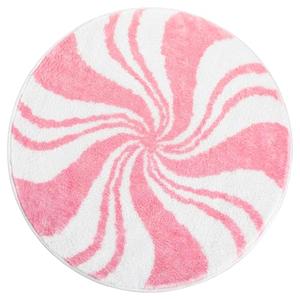 Breling 1 Pcs Christmas Bathroom Rug Small Decor Christmas Kitchen Bathroom Rug Winter Bath Mats Non Slip Carpet for Tub Living Dining Holiday(Candy,Pink,15.75 x 15.75)