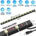 12 Outlet Long Power Strips Heavy Duty Wide-Spaced Outlets Industrial Power Strip Surge Protector with 4ft Cord for Garage Workshop Office Home, ETL Certified, 1875W, Black