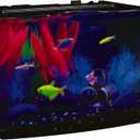 GloFish Crescent aquarium Kit 3 Gallons, Includes Hidden Blue LED Light And Internal Filter
