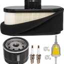 HIFROM Air Filter Pre Filter Cleaner Fuel Oil Filter Spark Plug Kit Compatible with John Deere X300 X304 X300R X320 X360 X500 X530 Z445 Z465 Z645 Z655 Z540M 4-Cycle Engine Replace MIU12555