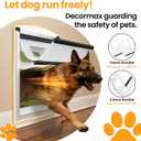 Steel Dog Door for Wall, Energy Efficient Pet Door, Telescoping Tunnel and Steel Frame, Double Magnetic Flaps and Two Sliding Lock Panels, Easy to Install, White, Medium